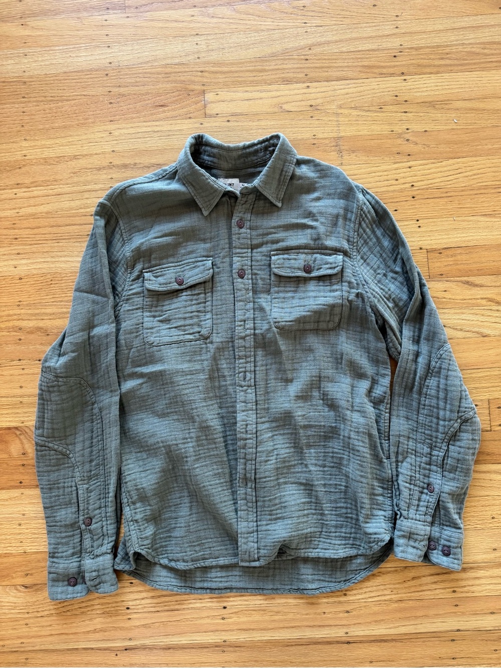 Taylor Stitch Double Gauze Green Button Shirt Men’s Medium